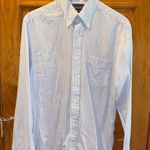 Nautica Blue and White Casual Button Down Shirt